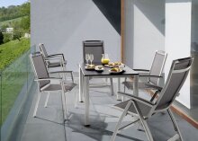 Gartentisch >Exclusiv< in Schiefer anthrazit, vivodur ® - 120x74x80cm (BxHxT)