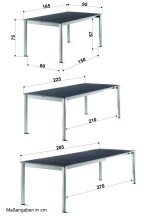 Gartentisch >Exclusiv< in Schiefer mocca, vivodur ® - 165x74x95cm (BxHxT)