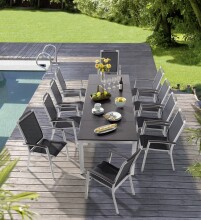 Gartentisch >Exclusiv< in Schiefer anthrazit, vivodur ® - 165x75x95cm (BxHxT)