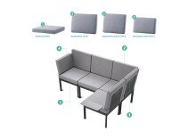 Rückenkissen >Lugo< in Hellblau, Polypropylen...