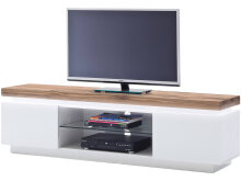 TV-Board >Lisa< in Weiß matt aus Massivholz - 175x49x40cm (BxHxT)