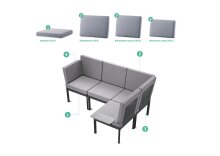 Auflagekissen >Lugo< in Hellgrau, Polypropylen - 53x8x34cm (BxHxT)