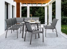 Gartenlounge-Bank >Malaga< in Silbergrau -...