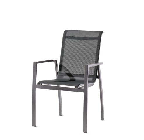 Gartenstuhl >Malaga< in Silbergrau, Kunstfasergewebe - 69x92,5x59cm (BxHxT)