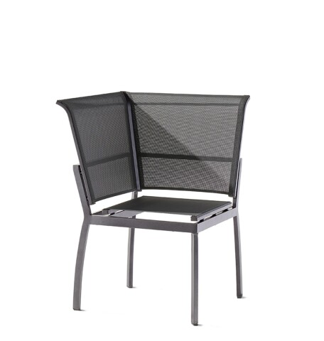 Gartenlounge-Eckteil >Malaga< in Silbergrau - 65,5x92x55,5 (BxHxT)
