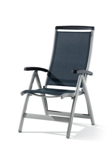 Klappstuhl >Royal< in Grau, Textilux®-Kunstfasergewebe - 75x112x63cm (BxHxT)