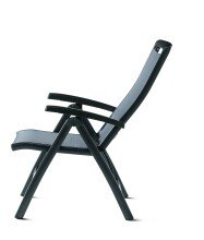 Klappstuhl >Royal< in Hellgrau, Kunstfasergewebe - 75x112x63cm (BxHxT)