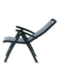 Klappstuhl >Royal< in Hellgrau, Kunstfasergewebe - 75x112x63cm (BxHxT)