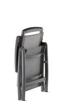 Klappstuhl >Royal< in Hellgrau, Kunstfasergewebe - 75x112x63cm (BxHxT)