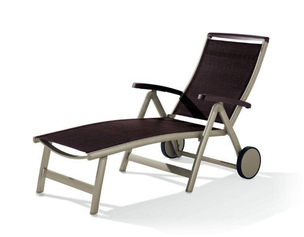 Rollliege >Royal< in Mocca, Kunstfasergewebe - 193x101x78cm (BxHxT)