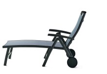 Rollliege >Royal< in Hellgrau, Kunstfasergewebe - 193x101x78cm (BxHxT)