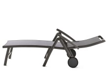 Rollliege >Royal< in Hellgrau, Kunstfasergewebe - 193x101x78cm (BxHxT)