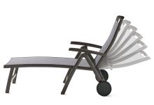 Rollliege >Royal< in Hellgrau, Kunstfasergewebe - 193x101x78cm (BxHxT)