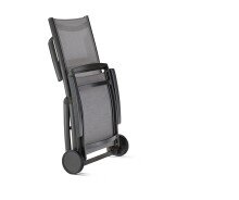 Rollliege >Royal< in Hellgrau, Kunstfasergewebe - 193x101x78cm (BxHxT)