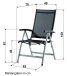 Klappstuhl >Salerno< in Grau, Textilux®-Kunstfasergewebe - 71x109x62cm (BxHxT)