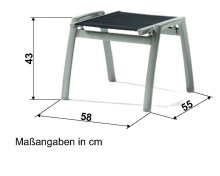 Hocker >Trento< in Grau, Kunstfasergewebe - 55x43x58cm (BxHxT)