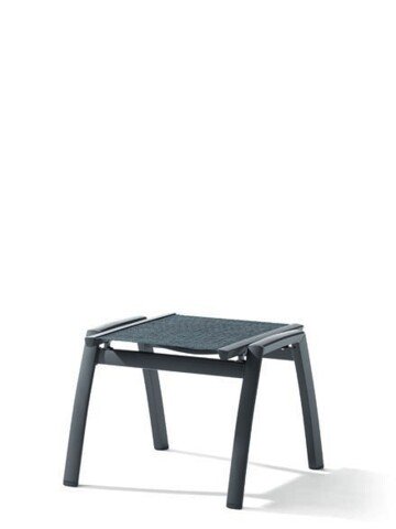 Hocker >Trento< in Silbergrau, Kunstfasergewebe - 55x43x58cm (BxHxT)