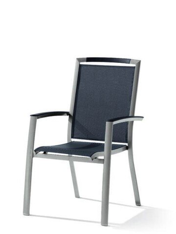 Stapelstuhl >Trento< in Grau, Kunstfasergewebe - 68x98x62cm (BxHxT)