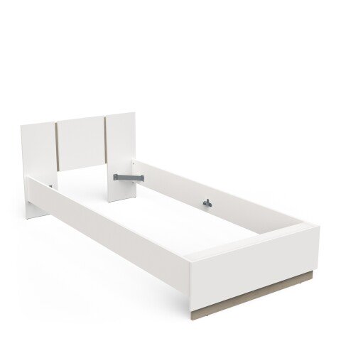 Bettgestell >WATSON< in Matt weiß - 204,3x71,7x98,3cm (BxHxT)