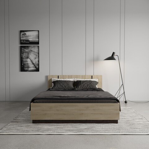Bettgestell >WATSON< in Kronberg Eiche - 148,3x71,7x204,3 cm B/H/T