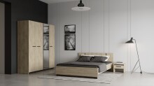 Bettgestell >WATSON< in Kronberg Eiche - 148,3x71,7x204,3 cm B/H/T