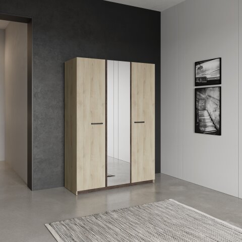 Drehtürenschrank >WATSON< in Kronberg Eiche - 133,5x191,5x51,4cm (BxHxT)