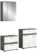 Badezimmer-Set >Blake< in Rauchsilber / Weiß Hochglanz - 146x191x34cm (BxHxT)