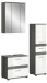 Badezimmer-Set >Blake< in Rauchsilber / Weiß Hochglanz - 110x191x34cm (BxHxT)
