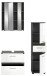 Badezimmer-Set >Blake< in Rauchsilber / Weiß Hochglanz - 110x191x34cm (BxHxT)