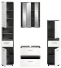 Badezimmer-Set >Blake< in Rauchsilber / Weiß Hochglanz - 160x191x34cm (BxHxT)