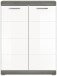 Schuhschrank >Scout< in Rauchsilber / Weiß Hochglanz - 90x120x37cm (BxHxT)