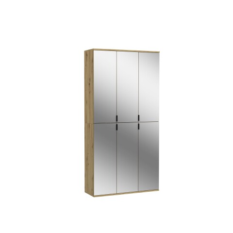 Garderoben-Set >Projekt X< in Artisan Eiche / Spiegelglas - 91x193x34cm (BxHxT)