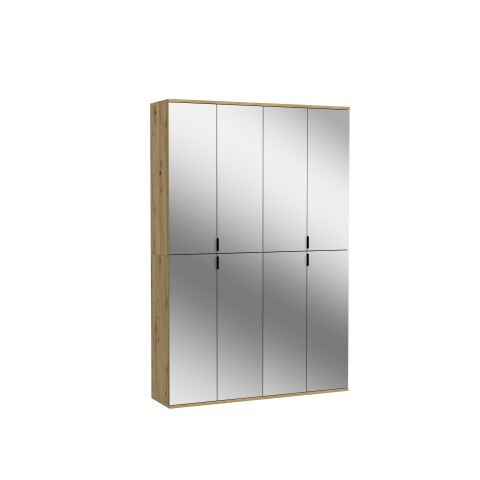 Garderoben-Set >Projekt X< in Artisan Eiche / Spiegelglas - 122x193x34cm (BxHxT)