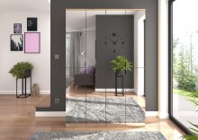 Garderoben-Set >Projekt X< in Artisan Eiche / Spiegelglas - 122x193x34cm (BxHxT)