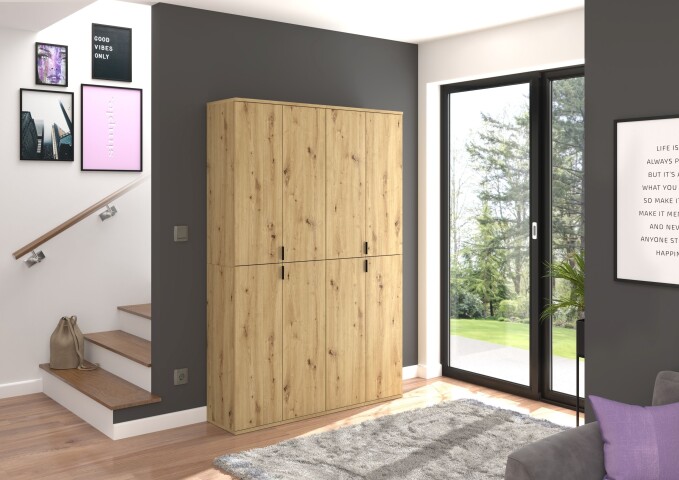 Garderoben-Set >Projekt X< in Artisan Eiche - 122x193x34cm (BxHxT)