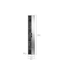 Garderoben-Set >Projekt X< in Artisan Eiche / Spiegelglas - 60x193x34cm (BxHxT)