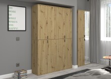 Garderoben-Set >Projekt X< in Artisan Eiche / Spiegelglas - 60x193x34cm (BxHxT)