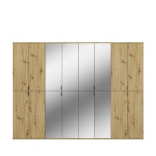 Garderoben-Set >Projekt X< in Artisan Eiche / Spiegelglas - 244x193x34cm (BxHxT)