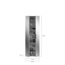 Garderoben-Set >Projekt X< in Artisan Eiche / Spiegelglas - 244x193x34cm (BxHxT)