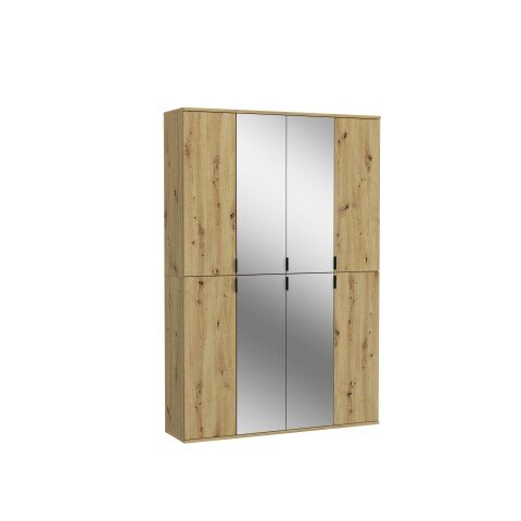 Garderoben-Set >Projekt X< in Artisan Eiche / Spiegelglas - 121x193x34cm (BxHxT)