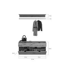Garderoben-Set >Projekt X< in Artisan Eiche / Spiegelglas - 243x193x34cm (BxHxT)