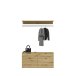 Garderoben-Set >Projekt X< in Artisan Eiche / Spiegelglas - 243x193x34cm (BxHxT)