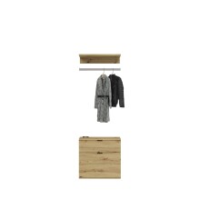Garderoben-Set >Projekt X< in Artisan Eiche / Spiegelglas - 183x193x34cm (BxHxT)