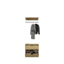 Garderoben-Set >Projekt X< in Artisan Eiche / Spiegelglas - 183x193x34cm (BxHxT)
