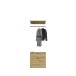 Garderoben-Set >Projekt X< in Artisan Eiche / Spiegelglas - 183x193x34cm (BxHxT)