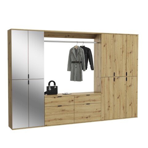 Garderoben-Set >Projekt X< in Artisan Eiche - 273x193x34cm (BxHxT)