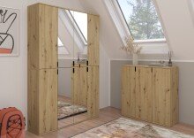 Garderoben-Set >Projekt X< in Artisan Eiche - 122x99x34cm (BxHxT)