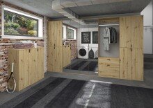 Garderoben-Set >Projekt X< in Artisan Eiche - 122x99x34cm (BxHxT)