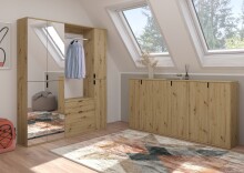 Garderoben-Set >Projekt X< in Artisan Eiche - 152x99x34cm (BxHxT)