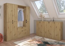 Garderoben-Set >Projekt X< in Artisan Eiche - 91x99x34cm (BxHxT)
